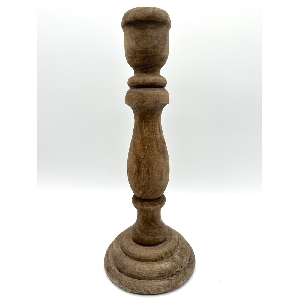 Magnolia Fixer Upper Cottagecore Wooden Taper Candlestick Holder Small